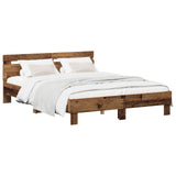 Bed Frame Old Wood 140 x 190 cm Engineered Wood 3446590