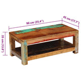 Coffee Table Solid Reclaimed Wood 90x45x35 cm 243322