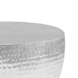 ZNTS Coffee Table Hammered Silver 100x50x28 cm Aluminium 246506
