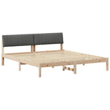 Bed frame Brown and dark grey 180 x 200 cm Solid pine wood 3394354