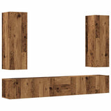 5 Piece TV Cabinet Set Wall-mounted Old Wood Engineered Wood 3329193