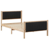 Bed frame Brown and black 100 x 200 cm Solid pine wood 878491