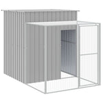 Chicken Cage with Run Light Grey 165x659x181 cm Galvanised Steel 3189115