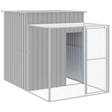 Chicken Cage with Run Light Grey 165x659x181 cm Galvanised Steel 3189115