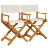 Folding Director Chairs 2 pcs Cream White Fabric 365835