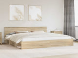 Bed Frame with Headboard Sonoma 200 x 200 cm Solid Pine Wood 3410557