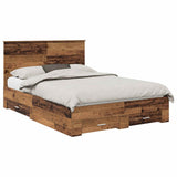 Bed Frame with Headboard Old Wood 140 x 190 cm Engineered Wood 3409647