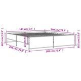 Bed Frame without Mattress Brown Oak 180x200 cm Super King 3279876