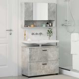 Bathroom Furniture Set with Drawer 2 pcs Concrete Grey 3393016