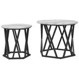 Side Table 2 pcs Grey Sonoma Engineered Wood and Steel 868246