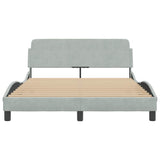 Bed Frame "Dover" Light Grey 135x190 cm Double Velvet 373328