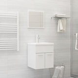 Bathroom Furniture Set High Gloss White Engineered Wood 3070862