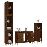 ZNTS 3 Piece Bathroom Furniture Set Brown Oak Engineered Wood 3185604