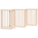 Dog Gate with Door Foldable 6 Panels 300 cm Poplar Wood 352239