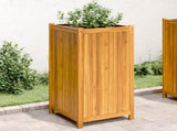 Garden Planter with Liner 50x50x100 cm Solid Wood Acacia 366447