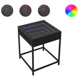 ZNTS Coffee Table with Infinity LED Black 40x40x51 cm 847672