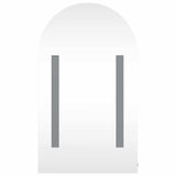 Bathroom Mirror Cabinet with LED Light Arched Black 42x13x70 cm 357975