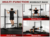 Adjustable Squat Rack, with Pull Up Bar, Barbell Bar for Home Gym T3398P425052
