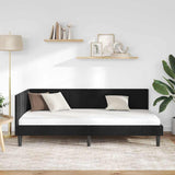 Corner Bed Frame with Headboard Black 100 x 200 cm Velvet 42016363