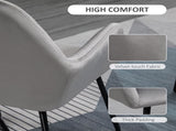 Modern Arm Chair Upholstered Accent Chair with Metal Base for Living Room Grey T3398P328182