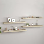 ZNTS Floating Wall Shelves 4 pcs Oak 90x23.5x3.8 cm MDF 323882