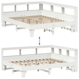Bookcase Bed without Mattress White 160x200cm Solid Wood Pine 3324533