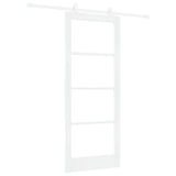 Sliding Door ORKDAL White 83 x 202 cm Solid Pine Wood and Glass 3332054