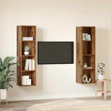 TV Cabinet Set 2 pcs Brown 37 x 37 x 142.5 cm Engineered Wood 3393537