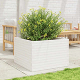 Garden Planter White 70x70x46 cm Solid Wood Pine 3282415