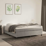 Box Spring Bed Frame Light Grey Super King Velvet 3121226