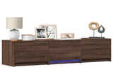TV Cabinet with LED Brown Oak 140 x 34 x 40 cm Engineered Wood 3418707