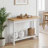 Console Table EKAI White 112 x 35 x 76 cm Solid Pine Wood 42037018