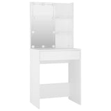 Dressing Table Set with LED White Engineered Wood 3114131