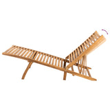Sun Lounger Teak Teak Wood Large Foldable Sun Lounger 316151