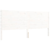 Bed Frame without Mattress White 200x200 cm Solid Wood 3194657