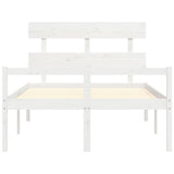 Senior Bed without Mattress White 120x200 cm Solid Wood 3195347