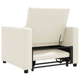 Pull out Sofa Bed Single Cream 90 x 165 x 87 cm Velvet 42002705
