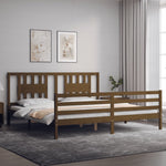 ZNTS Bed Frame without Mattress Honey Brown 200x200 cm Solid Wood 3194594