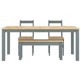 4 Piece Dining Set PANAMA Grey Solid Wood Pine 3345186