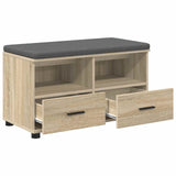 Hall Bench with Cushion with Drawer Sonoma Oak 80 x 38 x 46 cm 891458