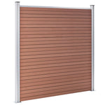 WPC Fence Set 9 Square + 1 Slanted 1657x186 cm Brown 3053223