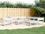 8 Piece Garden Lounge Set White Solid Wood Pine 3216941