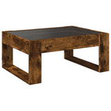 Coffee Table with Infinity LED Smoked Oak 70x53x30 cm 847634
