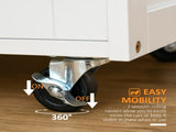 Modern Kitchen Trolley, Rolling Island Storage Cart with Drawer, 9-bottle Wine Rack, Door Cabinets, T3398P343513