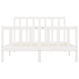Bed Frame without Mattress White 140x200 cm Solid Wood 3106834