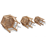 Garden Stool Set of 3 Natural Bamboo Small to Large Stackable 41495