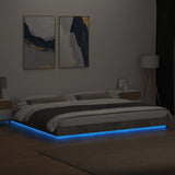 Bed Frame with LED Lights without Mattress Concrete Grey 180x200cm 3281080