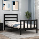 Bed Frame without Mattress Black 100x200 cm Solid Wood Pine 3191900