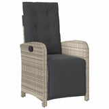 5 Piece Garden Dining Set with Cushions Light Grey Poly Rattan 3212599