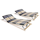 Slatted Bed Bases without Mattress 2 pcs with 42 Slats 70x200 cm 3051419